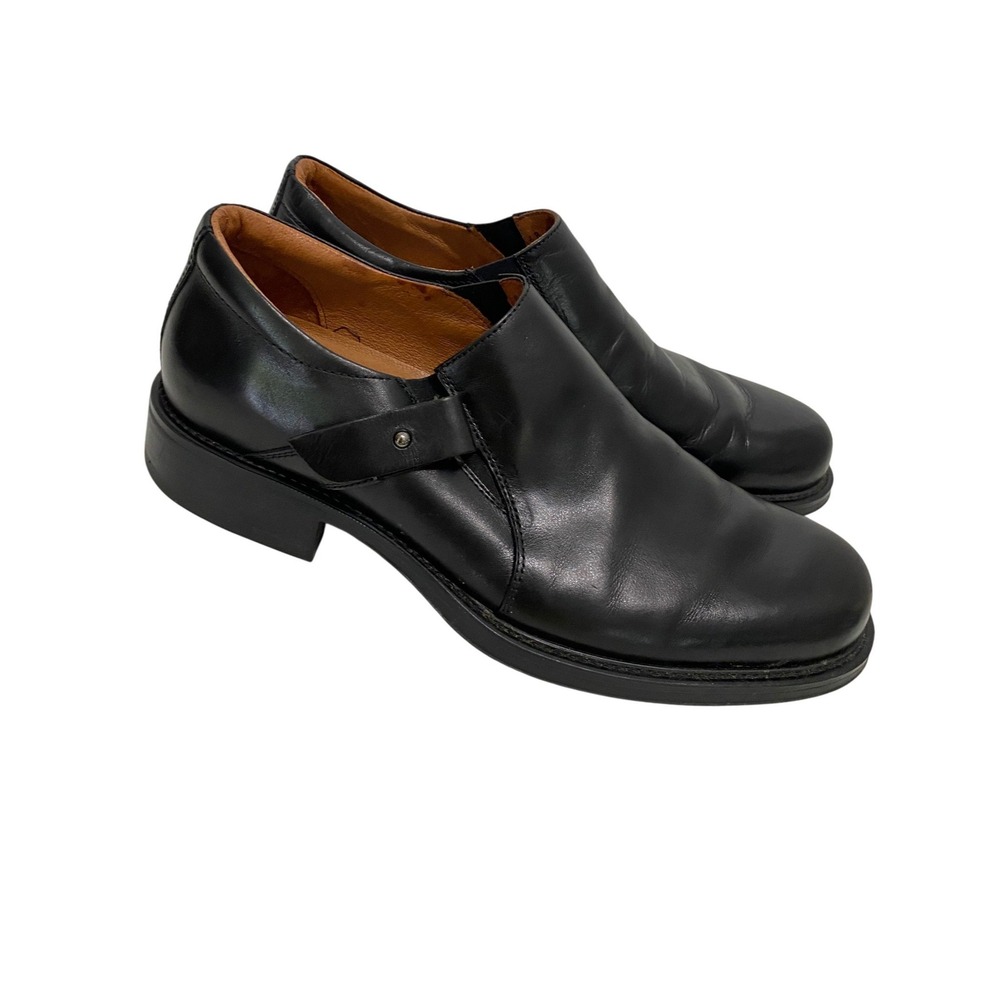 Johnston & Murphy Loafers Mens 8.5 Black Good Leather Monk Strap Dress Shoes